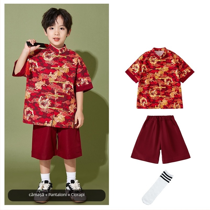 Costum de spectacol pentru copii, stil chinezesc, 100% poliester, pentru toate sezoanele, pentru copii peste 8 ani.