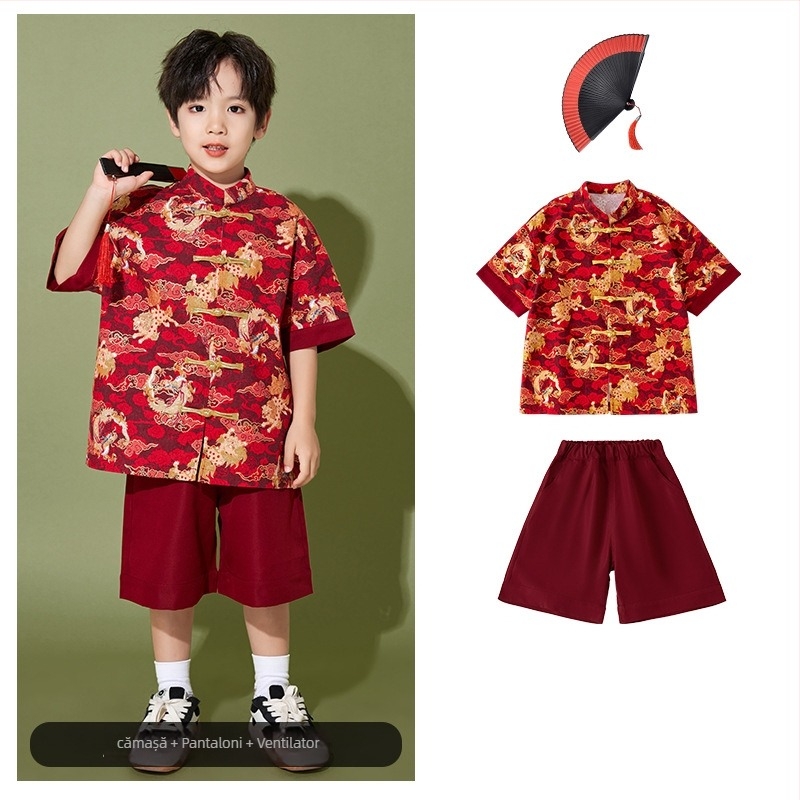 Costum de spectacol pentru copii, stil chinezesc, 100% poliester, pentru toate sezoanele, pentru copii peste 8 ani.