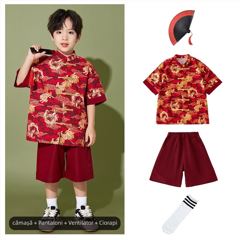 Costum de spectacol pentru copii, stil chinezesc, 100% poliester, pentru toate sezoanele, pentru copii peste 8 ani.