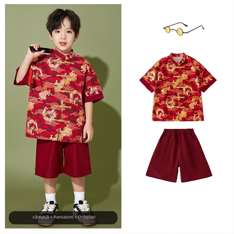 Costum de spectacol pentru copii, stil chinezesc, 100% poliester, pentru toate sezoanele, pentru copii peste 8 ani.