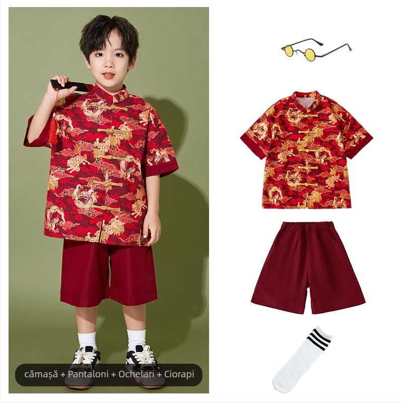 Costum de spectacol pentru copii, stil chinezesc, 100% poliester, pentru toate sezoanele, pentru copii peste 8 ani.