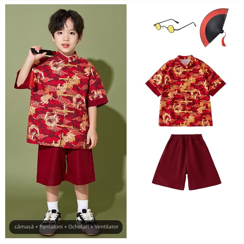 Costum de spectacol pentru copii, stil chinezesc, 100% poliester, pentru toate sezoanele, pentru copii peste 8 ani.