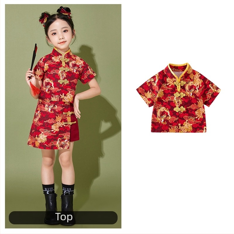 Costum de spectacol pentru copii, stil chinezesc, 100% poliester, pentru toate sezoanele, pentru copii peste 8 ani.