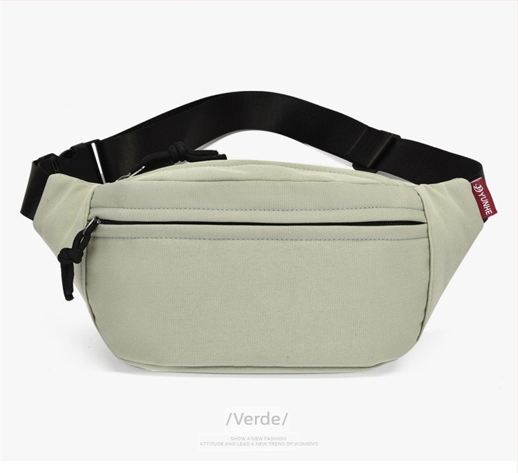 Geantă de talie crossbody — stil stradal coreean, material Oxford impermeabil, închidere cu fermoar, căptușeală poliester, buzunar interior