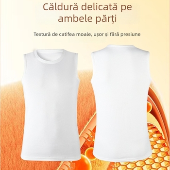 Vesta termică pentru bărbați cu fleece dublu, grosime 201–250 g/m², guler rotund, pulover, un singur strat, poliester 90–95%