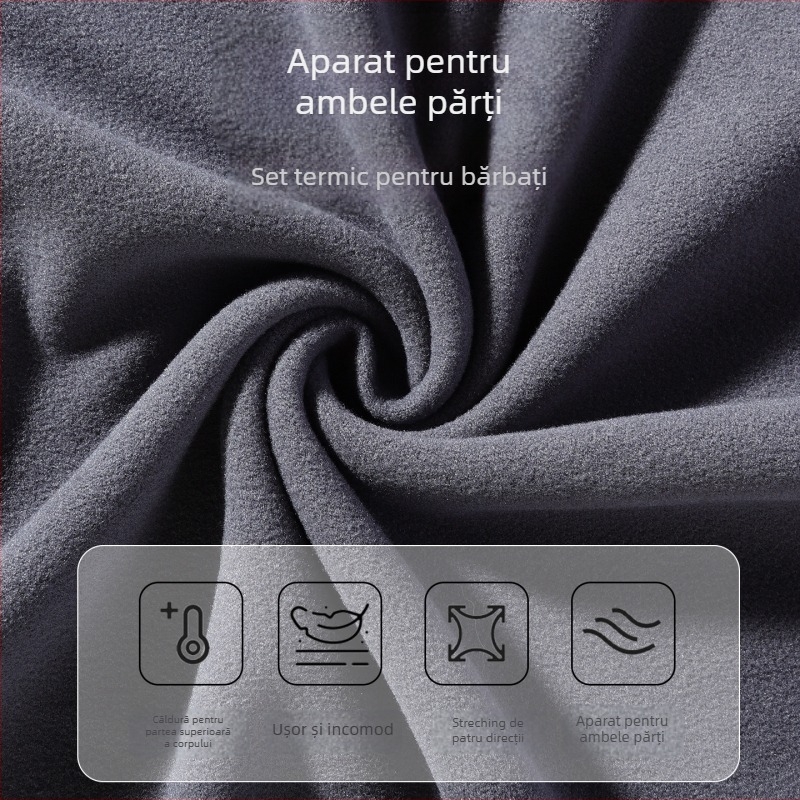 Vesta termică pentru bărbați cu fleece dublu, grosime 201–250 g/m², guler rotund, pulover, un singur strat, poliester 90–95%