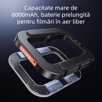 Lumină circulară mică pentru telefon, lampă foto portabilă cu reglaj în mai multe niveluri, 10–50W, 220V