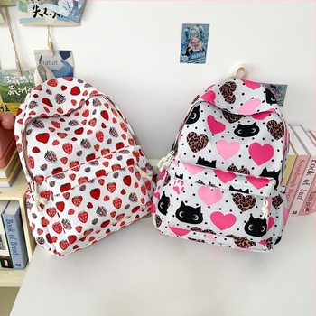 Ghiozdan Școlar pentru fete, cu capacitate mare, Oxford, căptușeală din pânză, model în dungi, curea cu pernă de aer