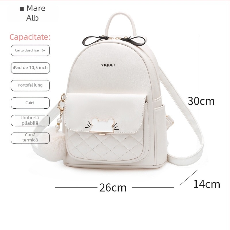 Rucsac de femei din PVC, Orange bean — anti-furt, bretele cu pernă de aer, pentru timpul liber, căptușeală poliester