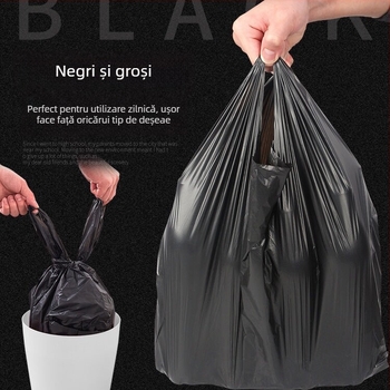 Saci de gunoi groși, cu mâneri, stil vestă, de unică folosință, pentru uz casnic în bucătărie