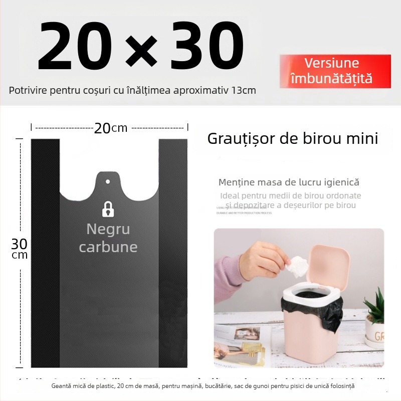 Saci de gunoi groși, cu mâneri, stil vestă, de unică folosință, pentru uz casnic în bucătărie