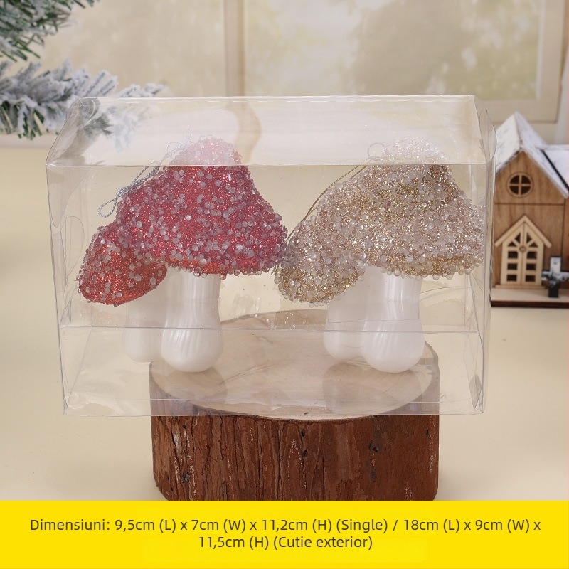 Pandantiv de Crăciun pentru brad – ornament cu fulg de zăpadă 3D și funda, din plastic, marca Qiaochi, stil de Crăciun.