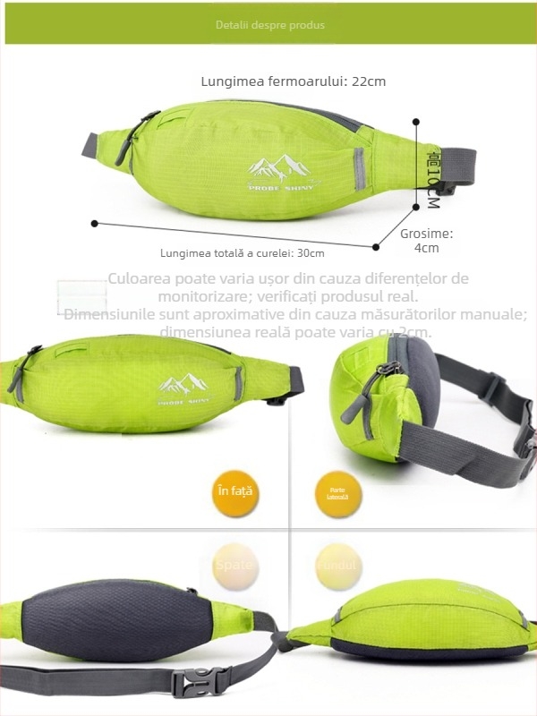 Geantă talie sport pentru telefon, Nylon, Reflexie pentru siguranța nocturnă, Unisex, Pentru activități în aer liber