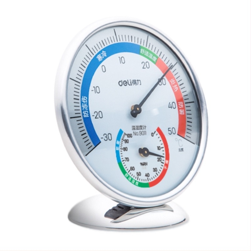 Termometru de cameră pentru interior și exterior – măsoară temperatura și umiditatea; poate fi așezat pe birou sau montat pe perete