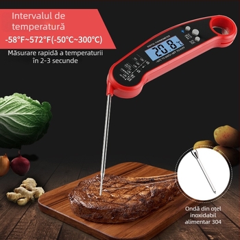 Fan Shengda termometru de hrană pliabil – pentru bucătărie, cuptor și BBQ, rezoluție 0,1°C
