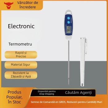 Termometru alimentar Kt/kitai pentru uz casnic, impermeabil, pentru bucătărie și grătar, rezoluție 0.1°C
