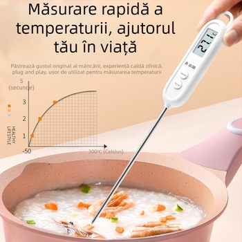 Termometru de apă Chigo cu sondă, precizie înaltă, rezoluție 0,1°C, personalizabil, pentru gătit și baie de bebeluși