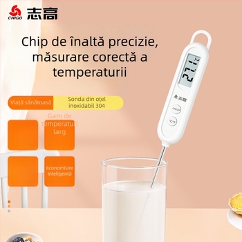 Termometru de apă Chigo cu sondă, precizie înaltă, rezoluție 0,1°C, personalizabil, pentru gătit și baie de bebeluși