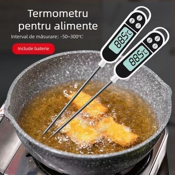 Termometru pentru alimente cu senzor de tip sondă, pentru bucătărie, lapte pentru bebeluși, apă și ulei