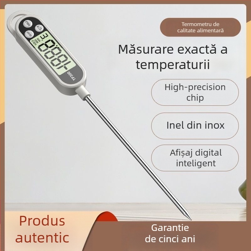 Termometru pentru alimente cu senzor de tip sondă, pentru bucătărie, lapte pentru bebeluși, apă și ulei