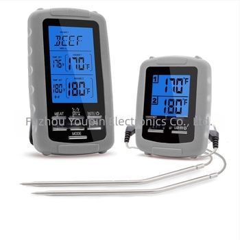 Termometru alimentar fără fir, afișaj digital cu canale duble – intervalul -20°C până la 300°C, rezoluție 1°C, precizie ±1°C