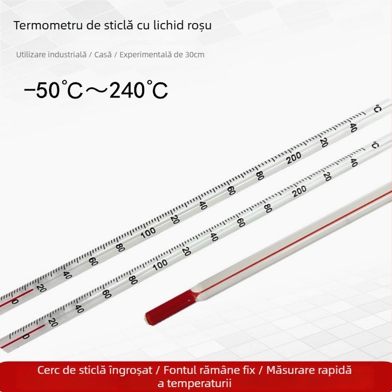 Termometru de apă pentru laborator cu tijă de sticlă, rezoluție de 1°C, pachet 500 buc., procesare personalizată