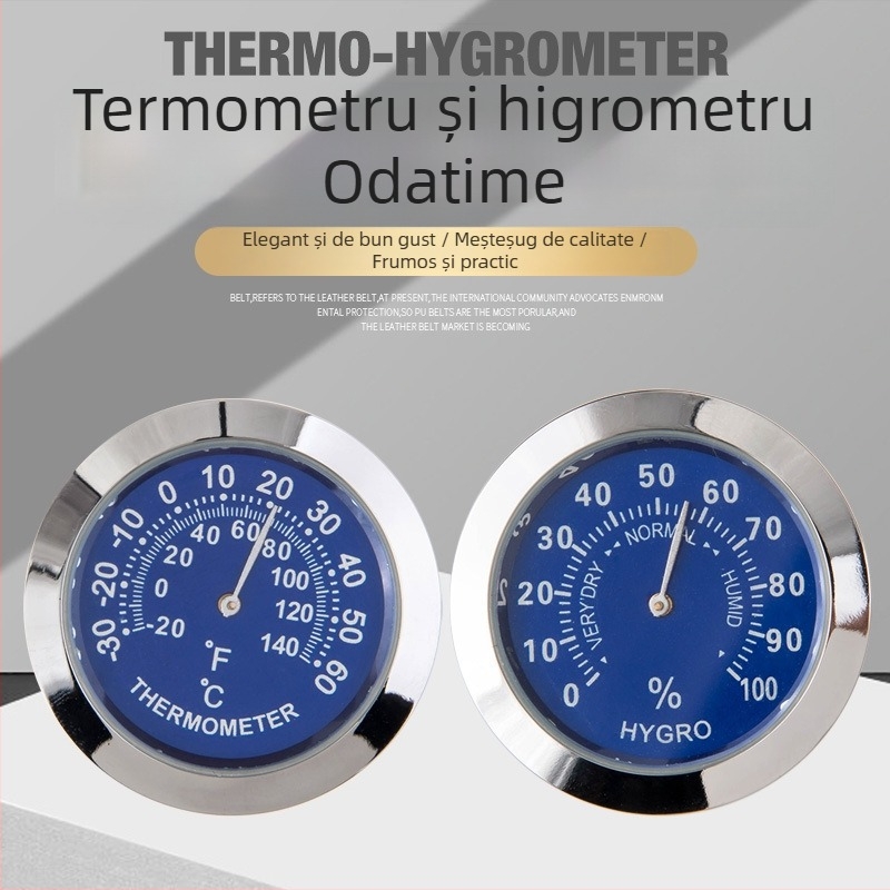 Termometru și higrometru auto, model TH, brand Oda, temperatură -30 la 60°C, umiditate 0–100%