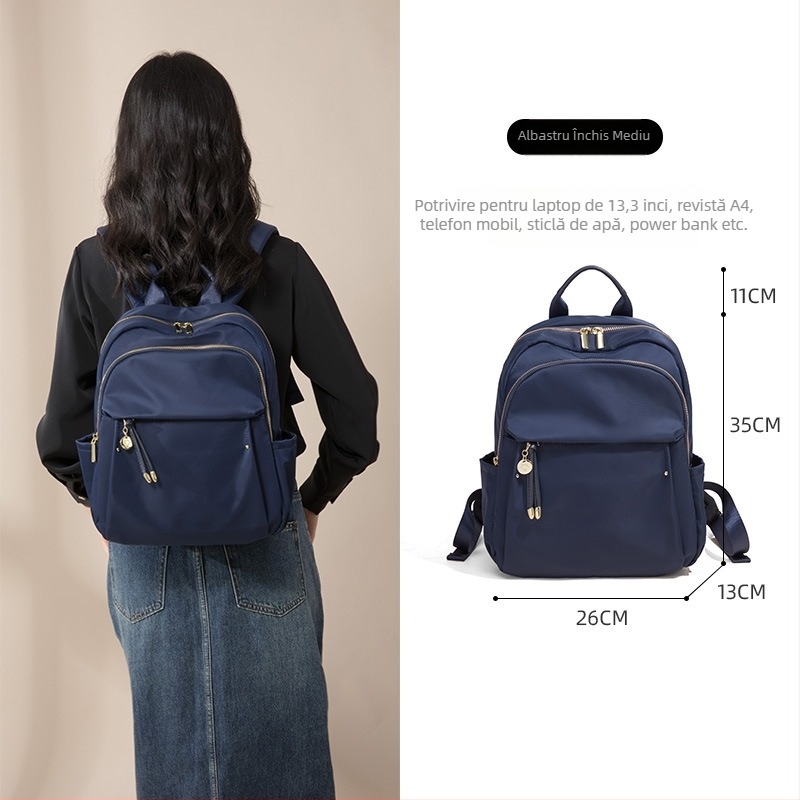 Rucsac pentru afaceri cu capacitate mare, din țesătură Oxford impermeabilă, ușor, compartiment pentru laptop, buzunar secret cu fermoar, anti-furt