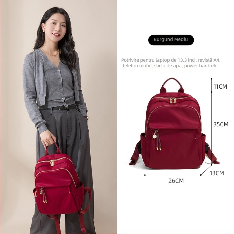 Rucsac pentru afaceri cu capacitate mare, din țesătură Oxford impermeabilă, ușor, compartiment pentru laptop, buzunar secret cu fermoar, anti-furt