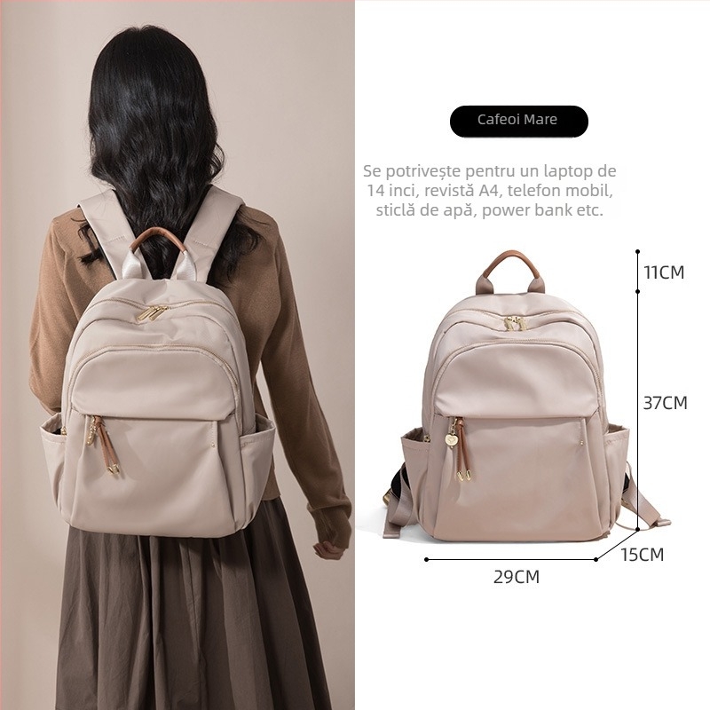 Rucsac pentru afaceri cu capacitate mare, din țesătură Oxford impermeabilă, ușor, compartiment pentru laptop, buzunar secret cu fermoar, anti-furt