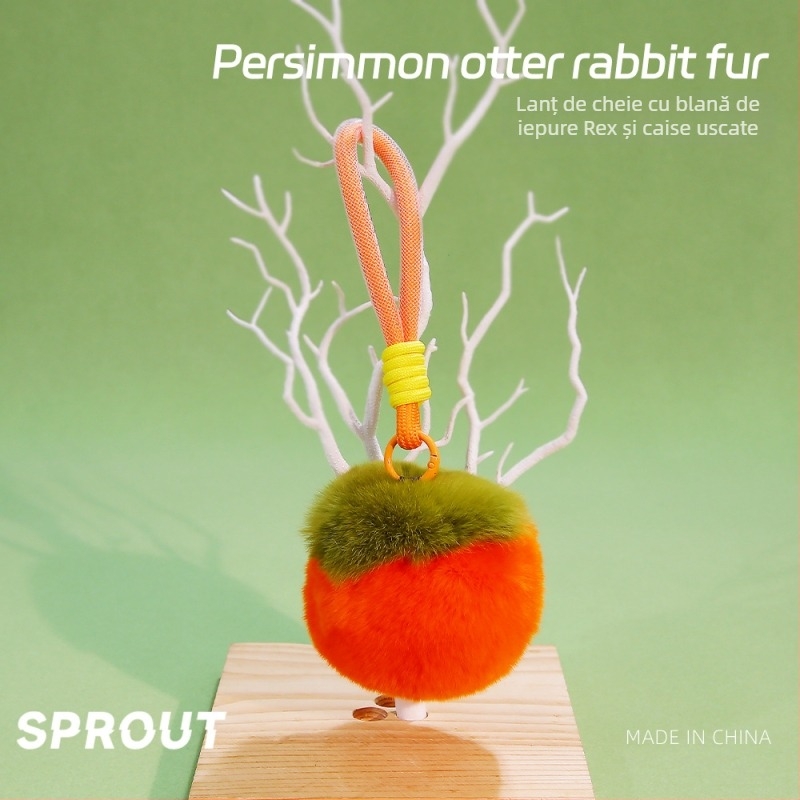 Pandantiv pluș pentru chei, cu blană de iepure Rex – accesorii auto, mică păpușă pluș (Umplutură: fibră poliesterică; Pliș: foarte moale, scurt; 3C: Jucării pentru 14+; Vârsta recomandată: 4–6 ani; Origine: China)