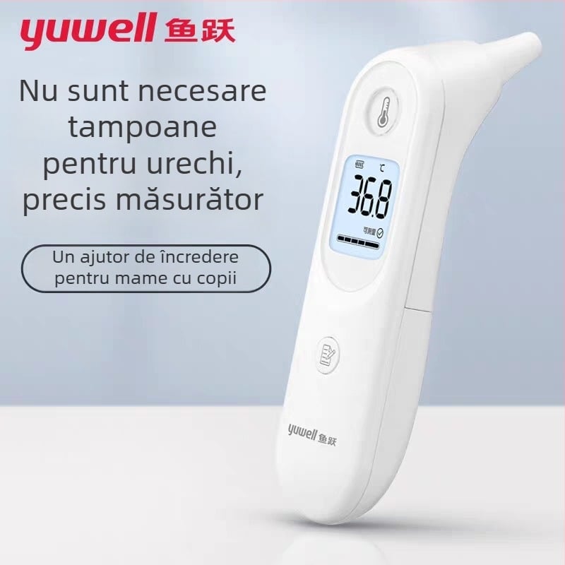 YUYUE YT-2 Termometru cu infraroșu pentru frunte, pentru bebeluși și copii, 1 baterie, utilizare casnică generală