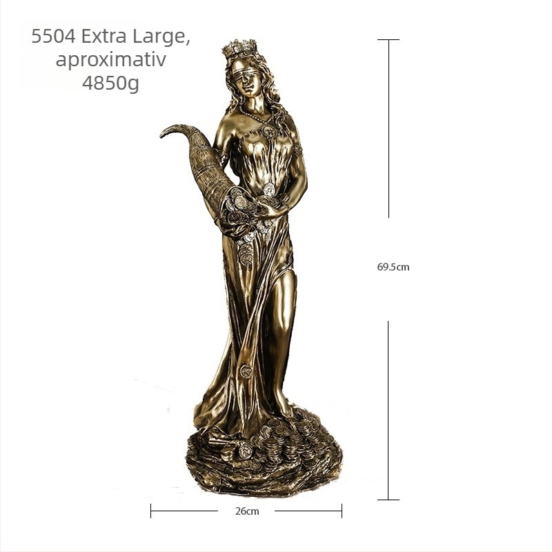Statuie decorativă – Zeița greacă a bogăției, din rășină, obiect de artă pentru birou