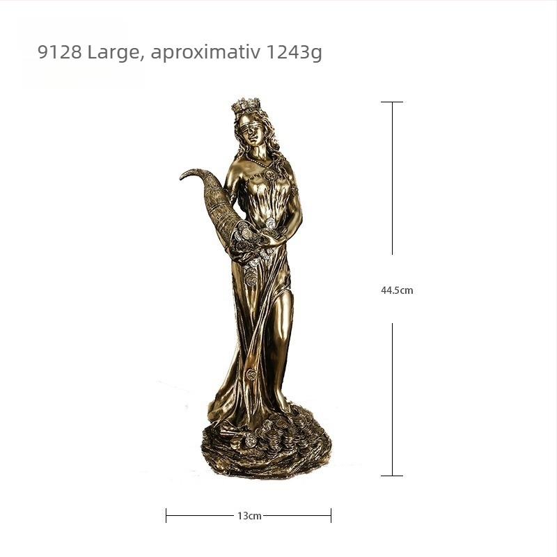 Statuie decorativă – Zeița greacă a bogăției, din rășină, obiect de artă pentru birou