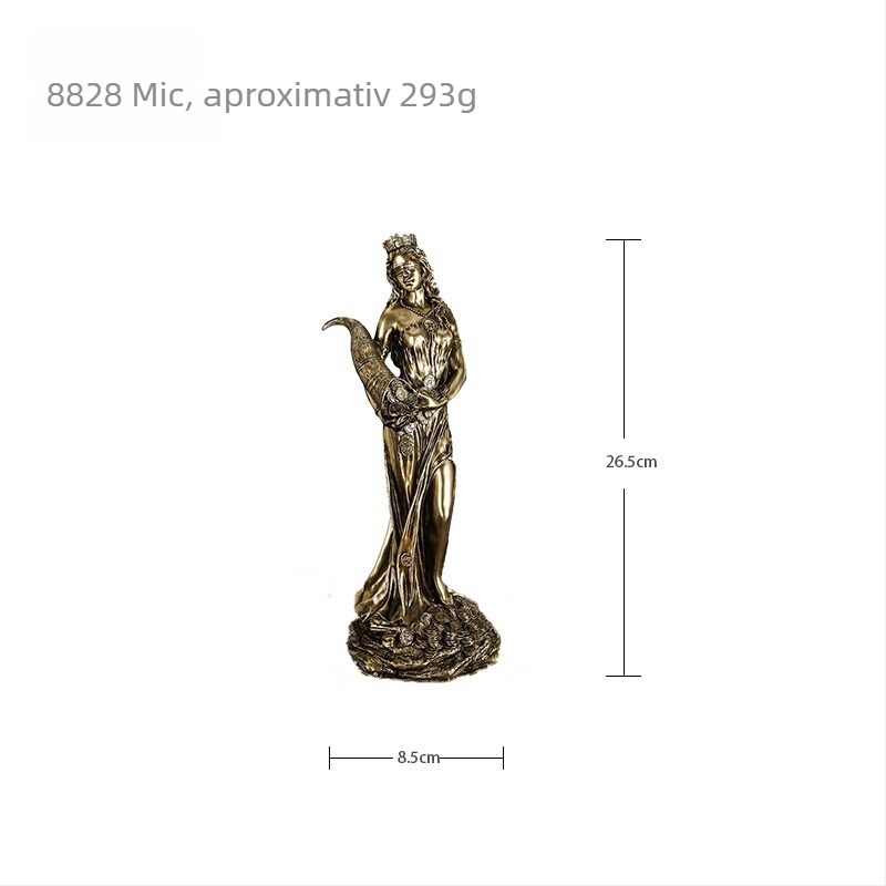 Statuie decorativă – Zeița greacă a bogăției, din rășină, obiect de artă pentru birou
