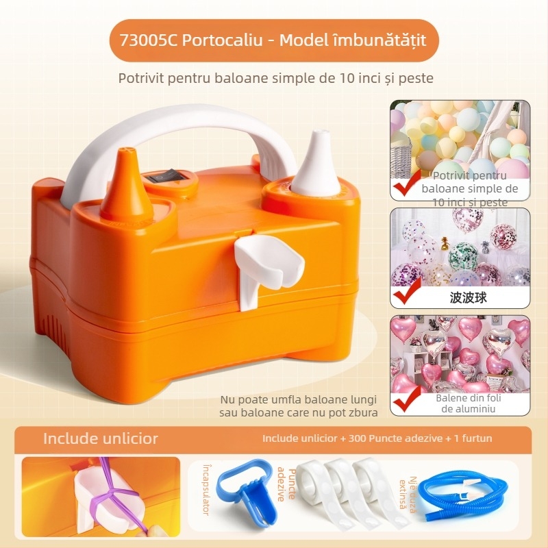 Umflător electric pentru baloane, portabil și automat, marca Rate xun, ambalaj 0.4