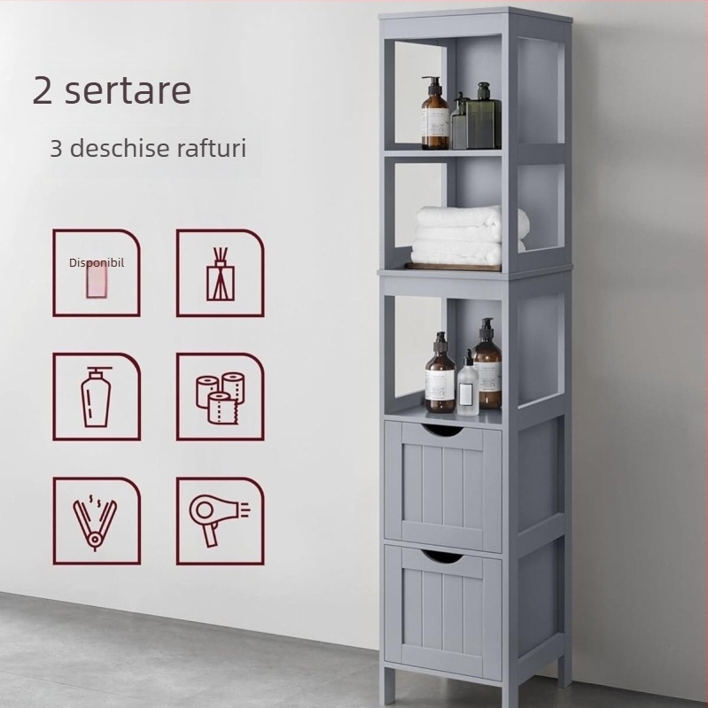 Jin Tailai JTLA-389 Raft de baie cu 5 etaje, sertar, stil modern simplu