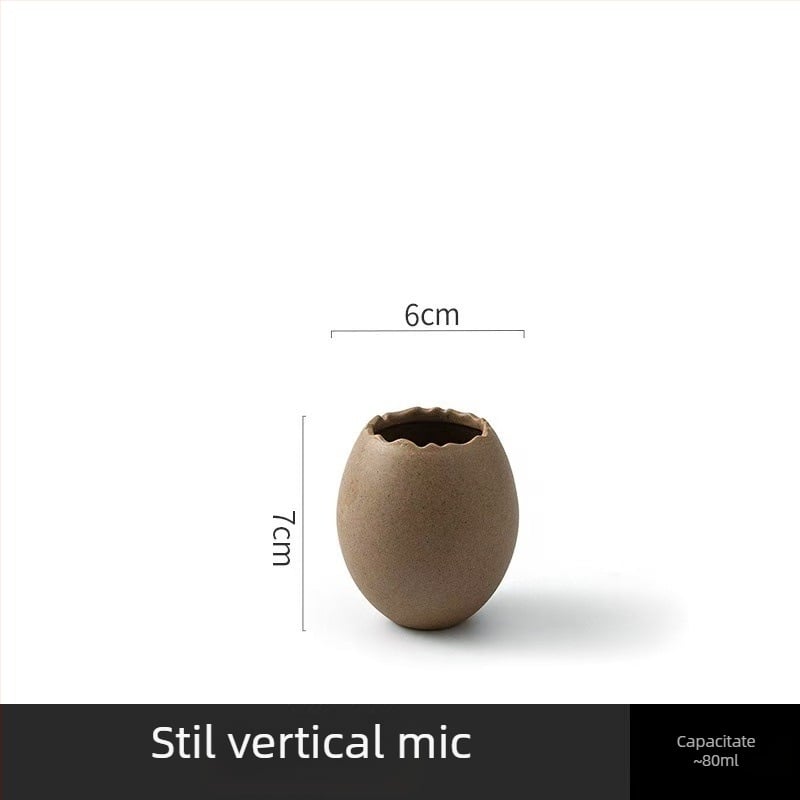 Vas de desert din porțelan, design în formă de ou inspirat de struț, necompatibil cu microunde