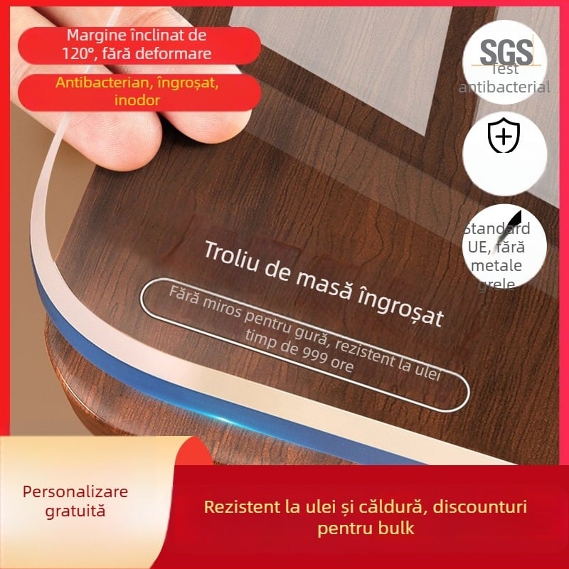 Protector de masă din PVC, transparent, dreptunghiular, grosime 0.7–2.5 mm, antiderapant și izolație termică, pentru uz hotelier