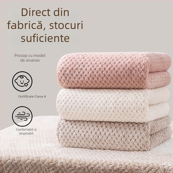 Prosop din coral fleece – moale, absorbant pentru față și baie, finisaj îngroșat; 50–80 g; 40 fire; broderie, cusături, imprimare