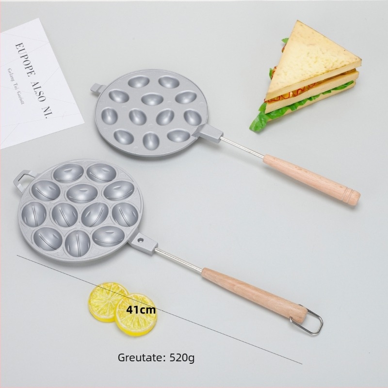 Formă ovală pentru prăjituri cu 12/16 găuri, aliaj de aluminiu, tavă pentru gofere pentru aragaz pe gaz