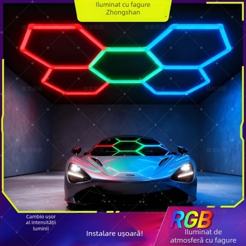 Lampă de perete cu design fagure, LED, 24V, abajur PCS, telecomandă