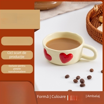 Ceașcă din porțelan în stil coreean, formă neregulată, compatibilă cu microundele, rezistentă la temperaturi înalte