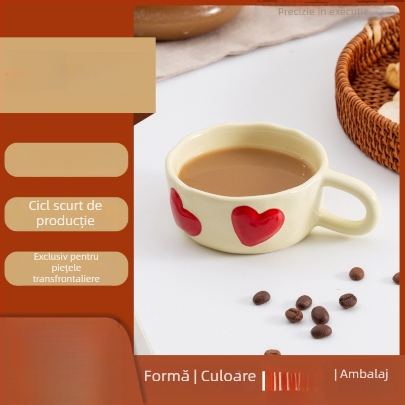 Ceașcă din porțelan în stil coreean, formă neregulată, compatibilă cu microundele, rezistentă la temperaturi înalte