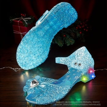 Sandale prințesă pentru fete, partea superioară și talpa din PVC, deget deschis, închidere cu cataramă, pentru fete între 1 și 12 ani (vară, primăvară, toamnă)