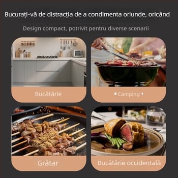 Măcinător electric pentru condimente de bucătărie, multifuncțional pentru piper negru, piper Sichuan și sare de mare; corp din oțel inoxidabil; funcționare electrică; măcinare manuală