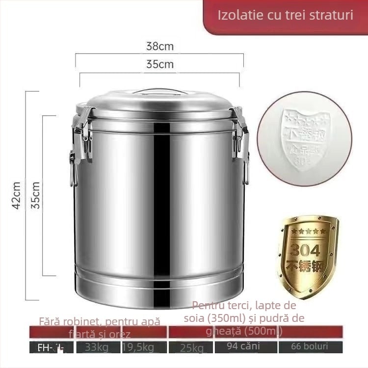 Găleată izolată din oțel inoxidabil 201, utilizare comercială, fără alimentare electrică, material 201