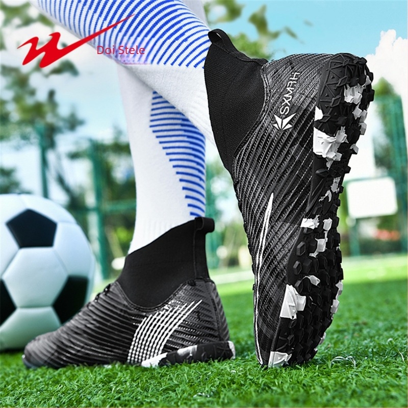 Pantofi de fotbal înalți, cu partea superioară din plasă, talpă din cauciuc, închidere cu șireturi în față, pentru adulți, unisex