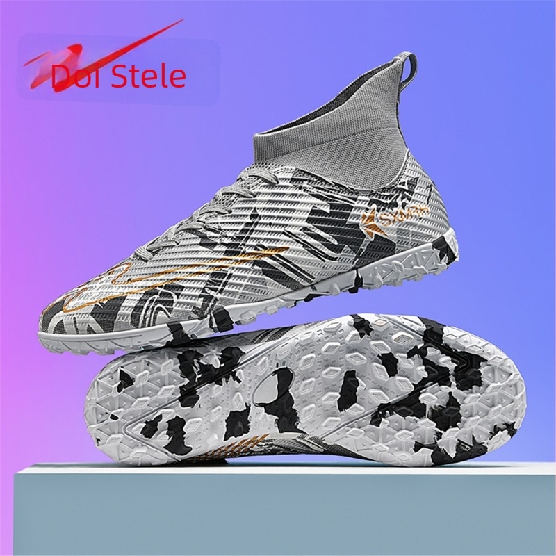 Pantofi de fotbal înalți, cu partea superioară din plasă, talpă din cauciuc, închidere cu șireturi în față, pentru adulți, unisex