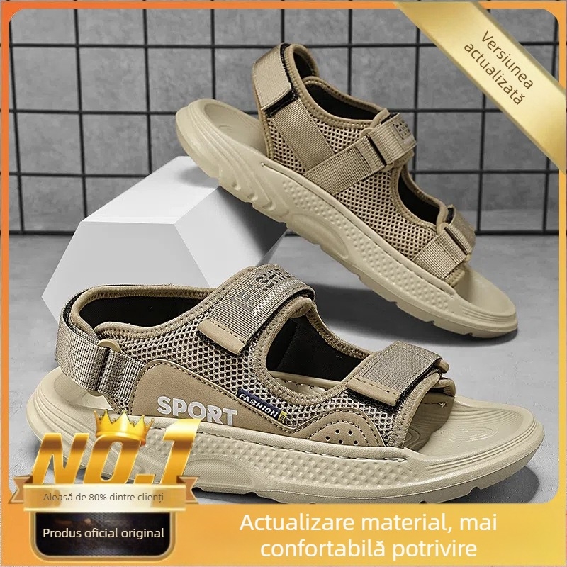 Sandale de plajă pentru bărbați, din plasă, cu deget deschis, respirabile, anti-derapante